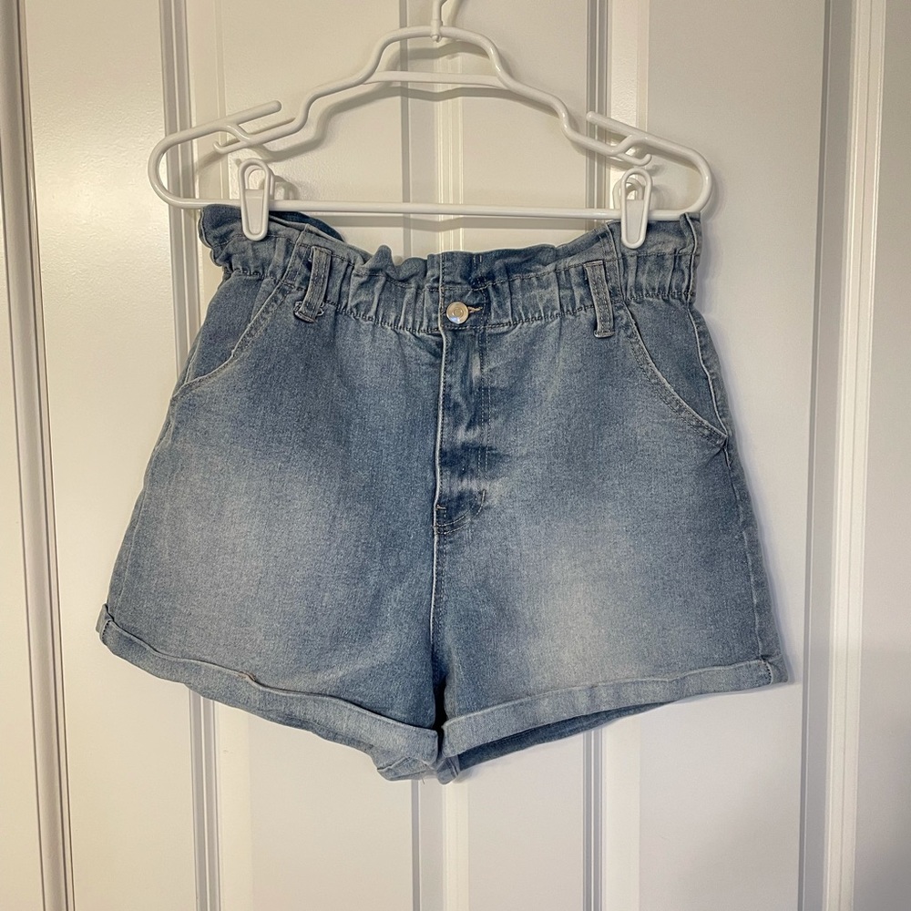 High waisted jean shorts